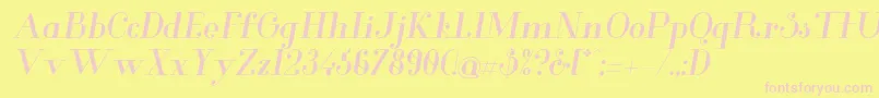 GlamorMediumitalic Font – Pink Fonts on Yellow Background