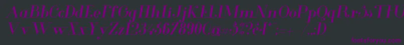 Fonte GlamorMediumitalic – fontes roxas em um fundo preto