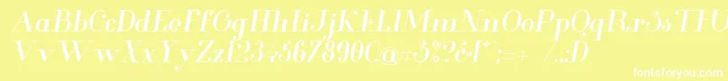 フォントGlamorMediumitalic – 黄色い背景に白い文字