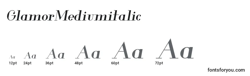 Размеры шрифта GlamorMediumitalic