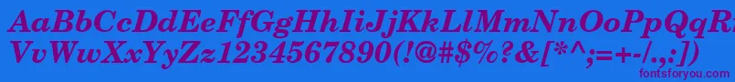 NewbrunswickBoldItalic Font – Purple Fonts on Blue Background