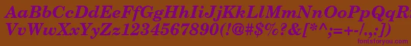 NewbrunswickBoldItalic Font – Purple Fonts on Brown Background