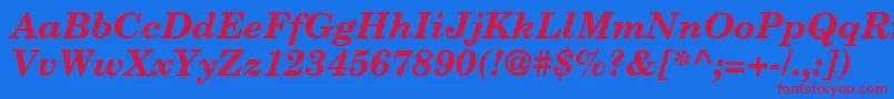 NewbrunswickBoldItalic Font – Red Fonts on Blue Background