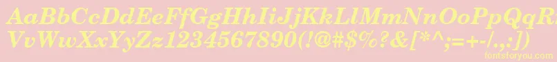 NewbrunswickBoldItalic Font – Yellow Fonts on Pink Background