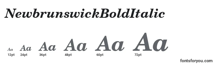 Размеры шрифта NewbrunswickBoldItalic