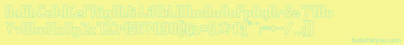 SwedenFunkisStraightoutlined Font – Green Fonts on Yellow Background