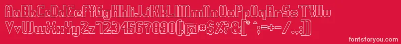 SwedenFunkisStraightoutlined Font – Pink Fonts on Red Background