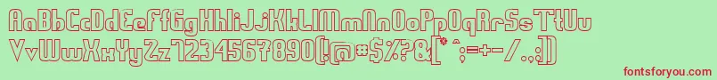 フォントSwedenFunkisStraightoutlined – 赤い文字の緑の背景