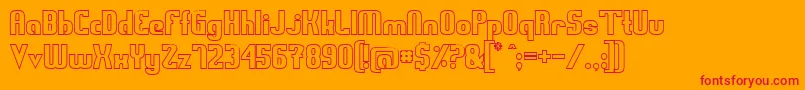 SwedenFunkisStraightoutlined Font – Red Fonts on Orange Background