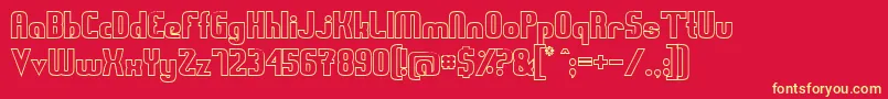 SwedenFunkisStraightoutlined Font – Yellow Fonts on Red Background