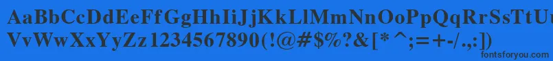 Dutch7 Font – Black Fonts on Blue Background