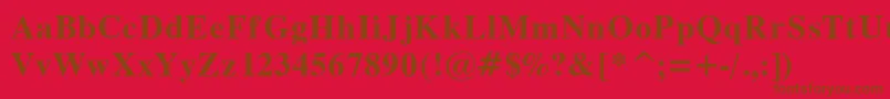 Dutch7 Font – Brown Fonts on Red Background