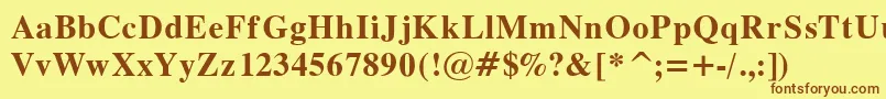 Dutch7 Font – Brown Fonts on Yellow Background