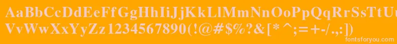 Dutch7 Font – Pink Fonts on Orange Background