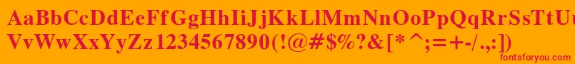 Dutch7 Font – Red Fonts on Orange Background
