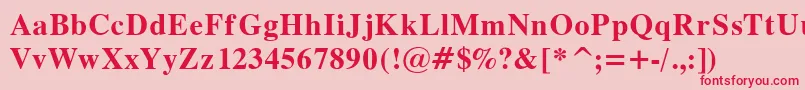 Dutch7-Schriftart – Rote Schriften auf rosa Hintergrund