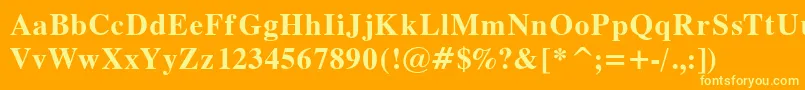 Dutch7 Font – Yellow Fonts on Orange Background