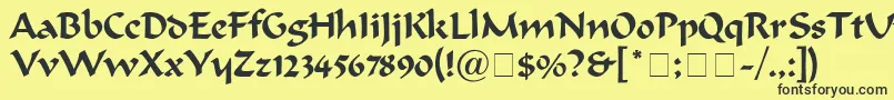 Ondine Font – Black Fonts on Yellow Background