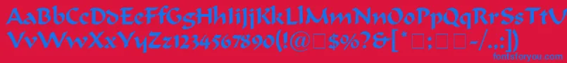 Ondine Font – Blue Fonts on Red Background