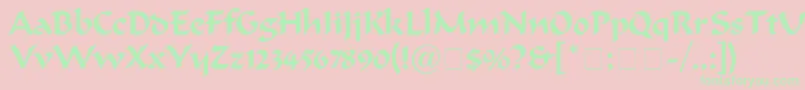 Ondine Font – Green Fonts on Pink Background