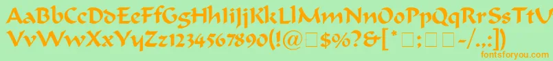 Ondine Font – Orange Fonts on Green Background