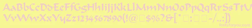 Ondine Font – Pink Fonts on Yellow Background