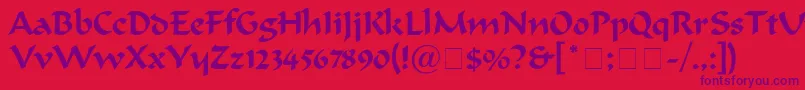 Ondine Font – Purple Fonts on Red Background