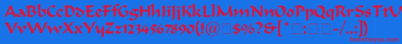 Ondine Font – Red Fonts on Blue Background