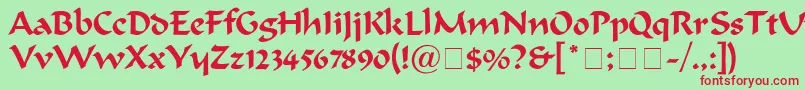 Ondine Font – Red Fonts on Green Background