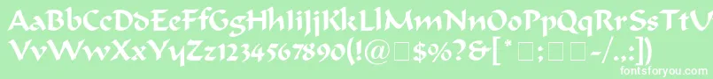 Ondine Font – White Fonts on Green Background