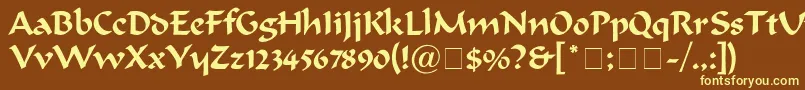 Ondine Font – Yellow Fonts on Brown Background