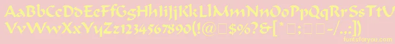 Ondine Font – Yellow Fonts on Pink Background