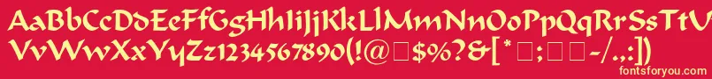 Ondine Font – Yellow Fonts on Red Background