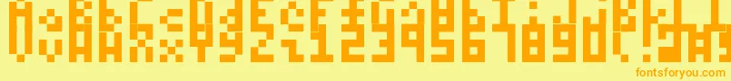 Itty Font – Orange Fonts on Yellow Background