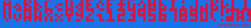 Itty-fontti – punaiset fontit sinisellä taustalla