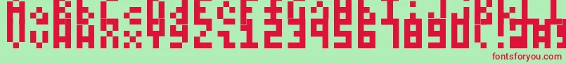 Itty Font – Red Fonts on Green Background