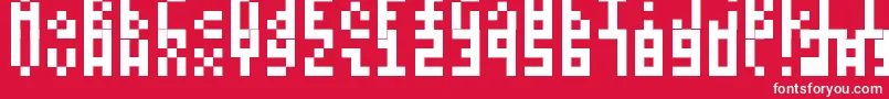 フォントItty – 赤い背景に白い文字