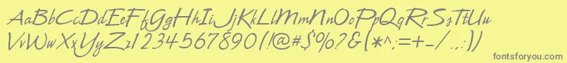 CacLeslie Font – Gray Fonts on Yellow Background