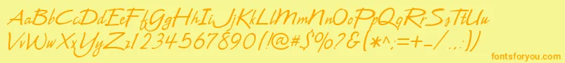 CacLeslie Font – Orange Fonts on Yellow Background
