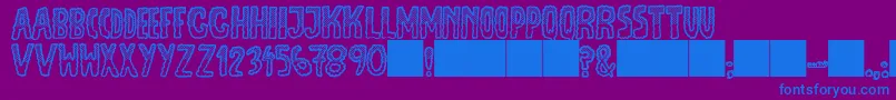 JmhEscamasWhiteTop Font – Blue Fonts on Purple Background