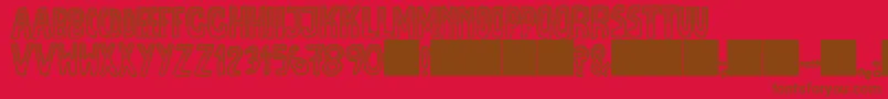JmhEscamasWhiteTop Font – Brown Fonts on Red Background