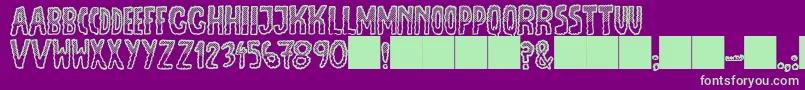 JmhEscamasWhiteTop Font – Green Fonts on Purple Background