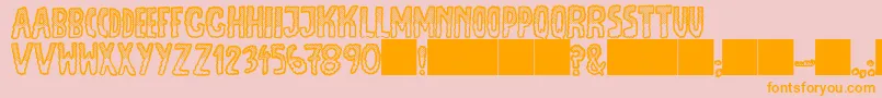 JmhEscamasWhiteTop Font – Orange Fonts on Pink Background