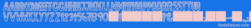 JmhEscamasWhiteTop Font – Pink Fonts on Blue Background