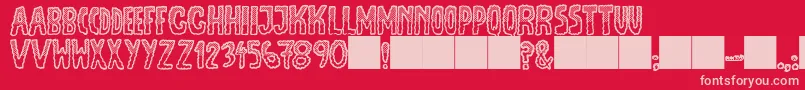 JmhEscamasWhiteTop Font – Pink Fonts on Red Background