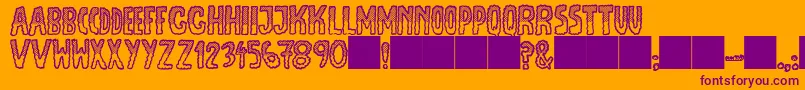 JmhEscamasWhiteTop Font – Purple Fonts on Orange Background