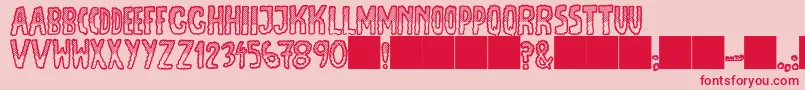 JmhEscamasWhiteTop Font – Red Fonts on Pink Background