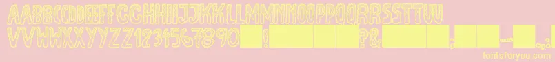 JmhEscamasWhiteTop Font – Yellow Fonts on Pink Background