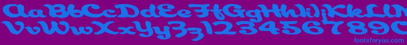 フォントAborigianlkite91Bold – 紫色の背景に青い文字