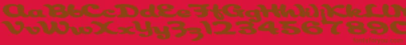 フォントAborigianlkite91Bold – 赤い背景に茶色の文字